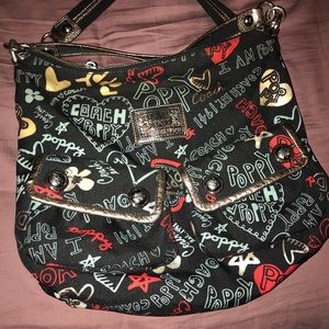 Coach Poppy Multicolor Black Swing bag